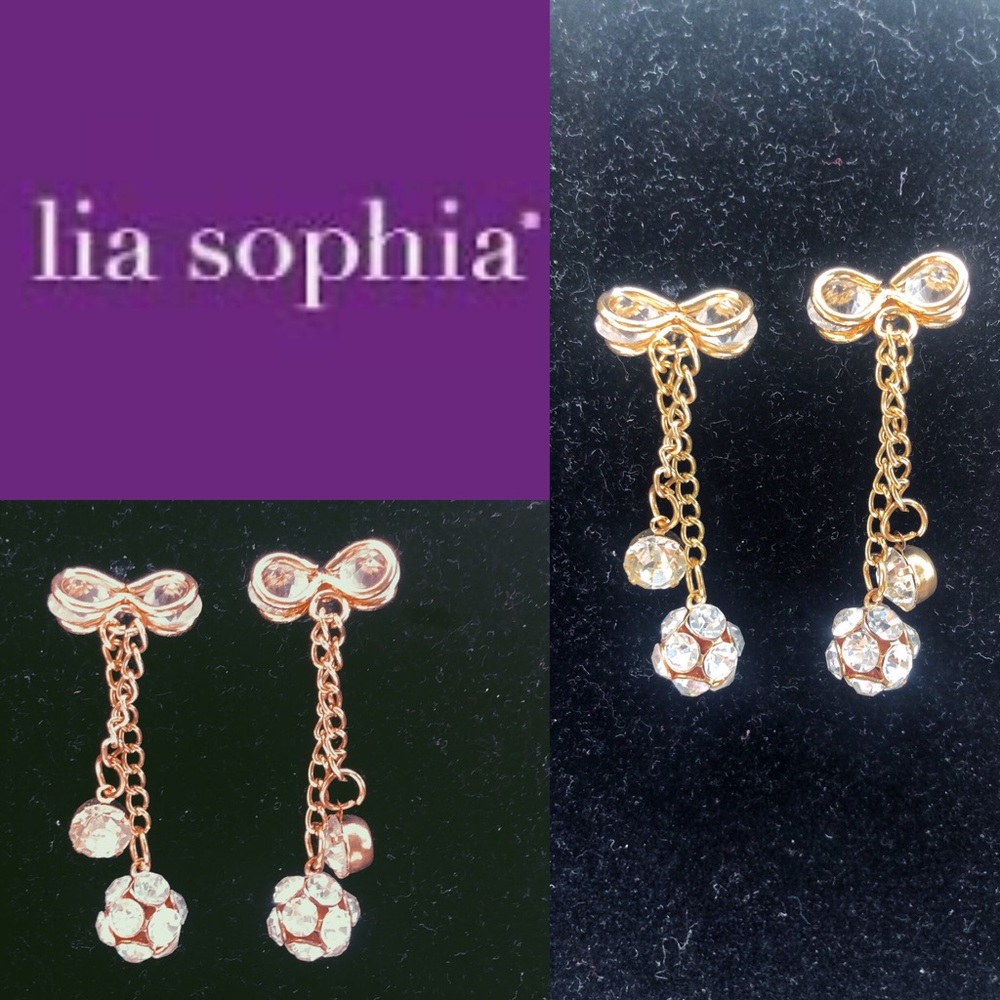Dangle Bow Crystal Earrings